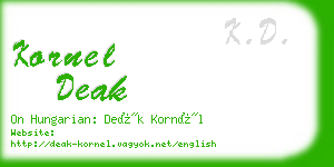 kornel deak business card